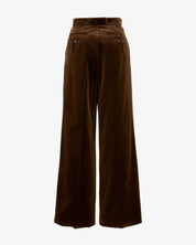 70s Velvet Pants "Marlene" - Chocolate