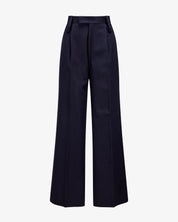 Virgin Wool Pants "Marlene" - Navy