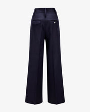 Virgin Wool Pants "Marlene" - Navy