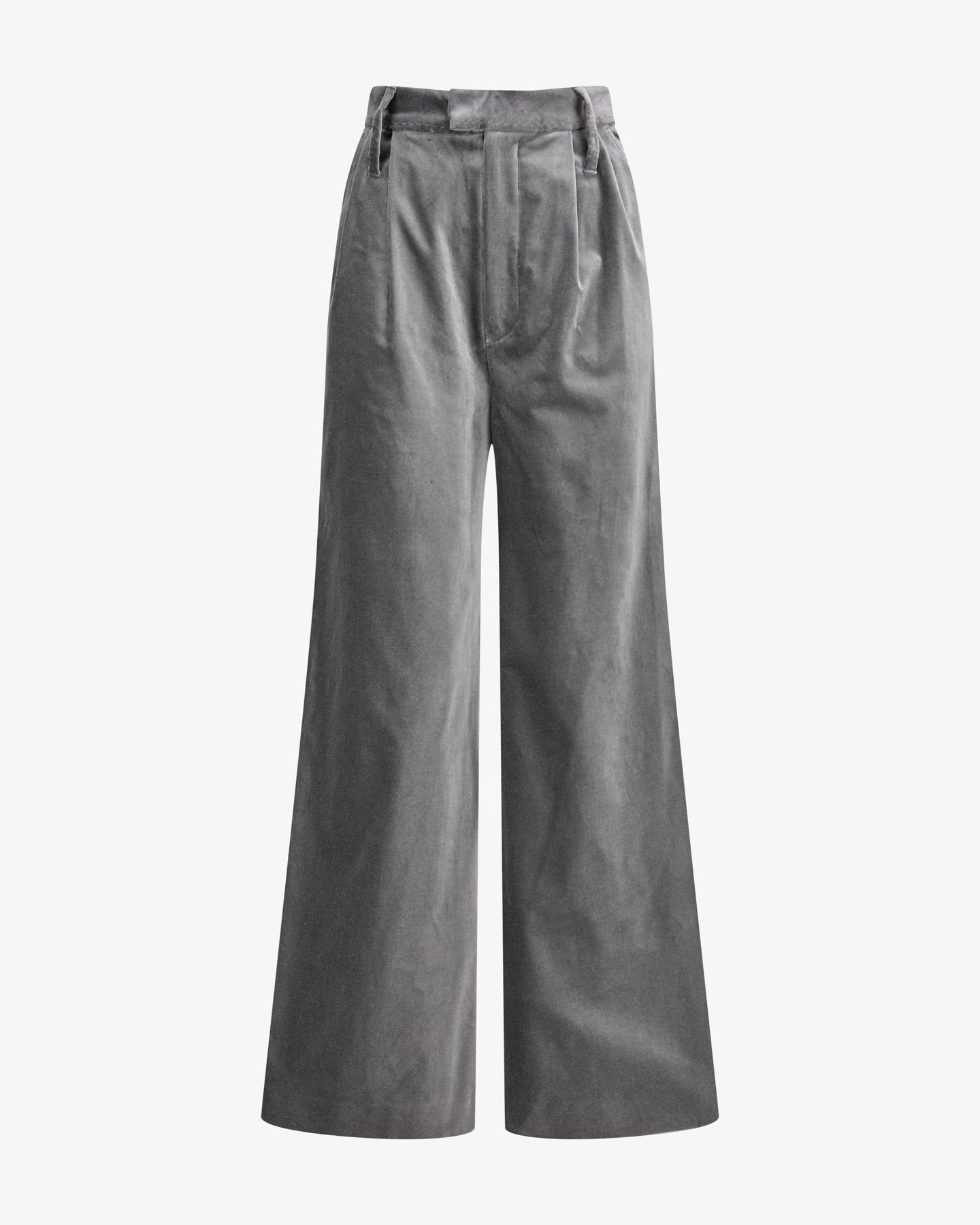 Velvet Pants "Marlene" - Silver Grey
