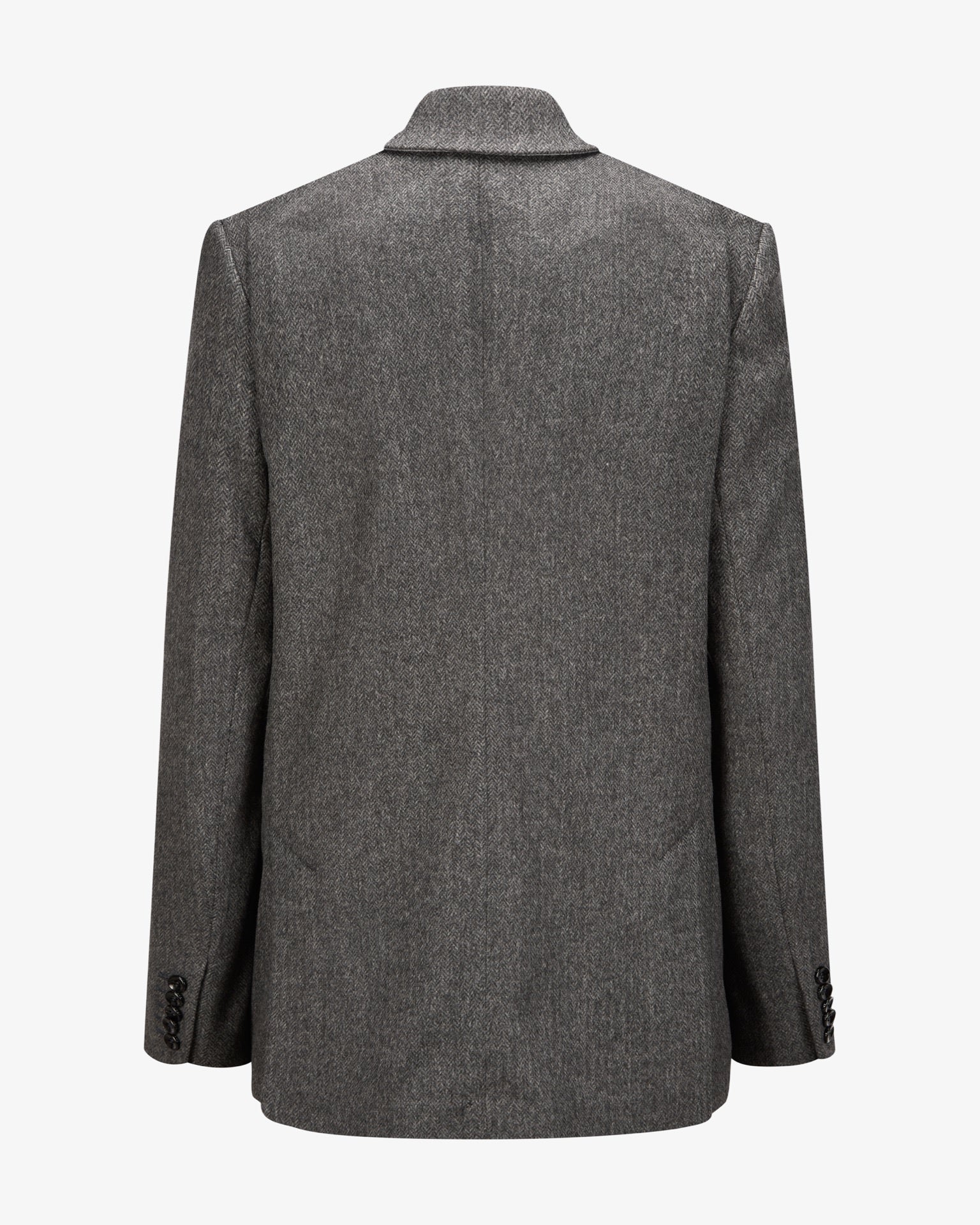 Virgin Wool Blazer "Grace" - Grey Herringbone