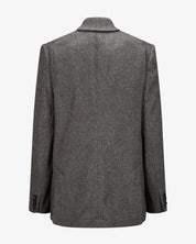 Virgin Wool Blazer "Grace" - Grey Herringbone