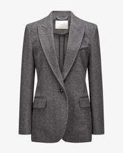 Virgin Wool Blazer "Marlene" - Grey Herringbone