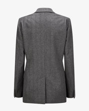 Virgin Wool Blazer "Marlene" - Grey Herringbone