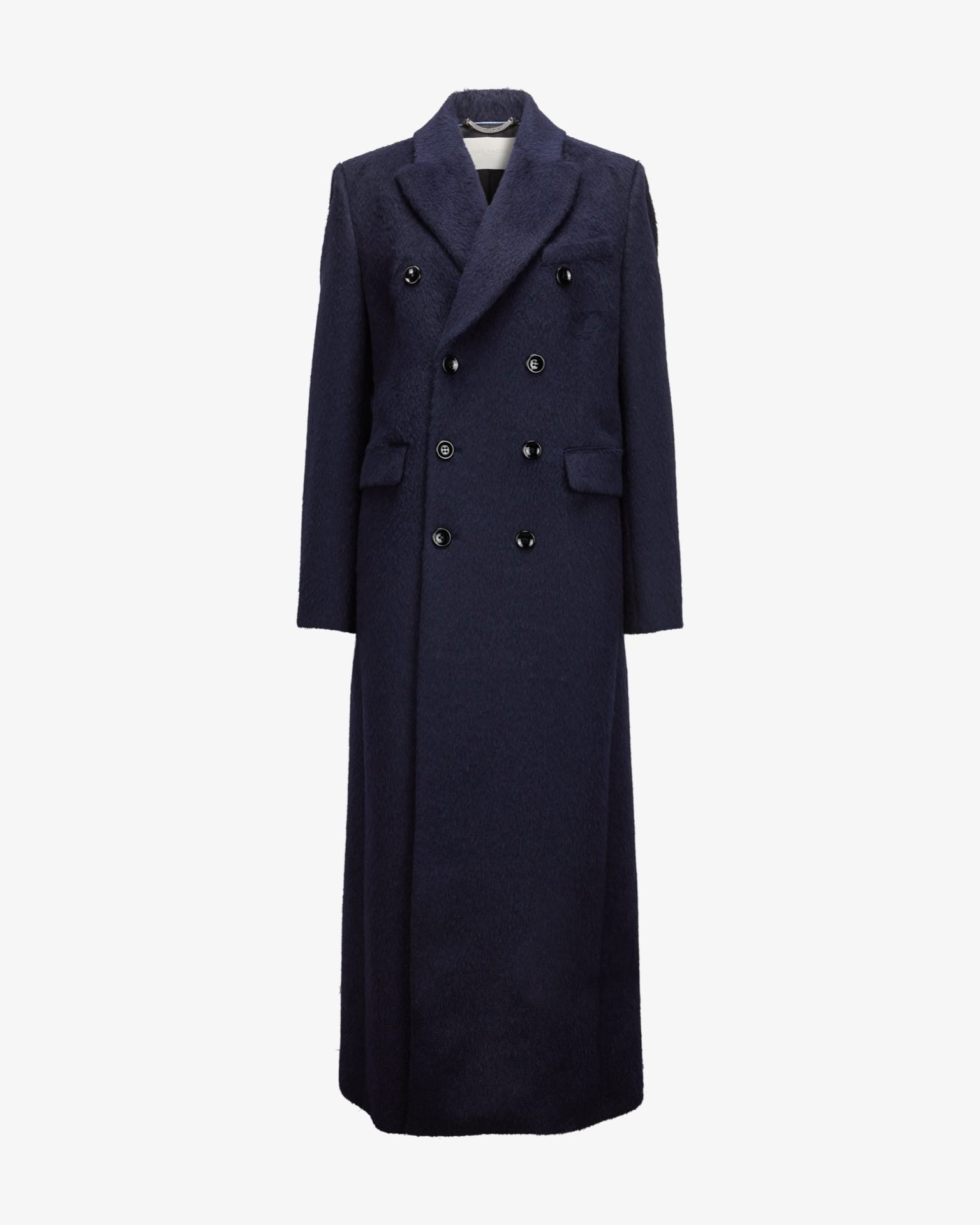 Hairy Wool Coat "Humphrey" - Navy