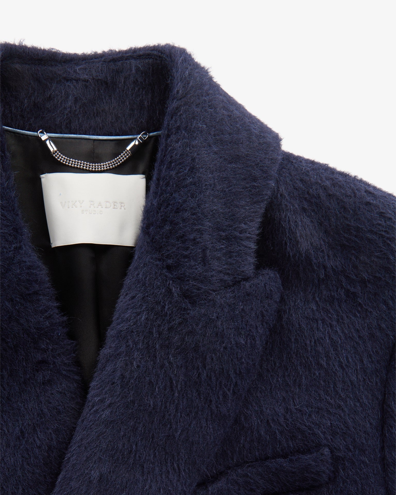 Hairy Wool Coat "Humphrey" - Navy