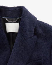 Hairy Wool Coat "Humphrey" - Navy