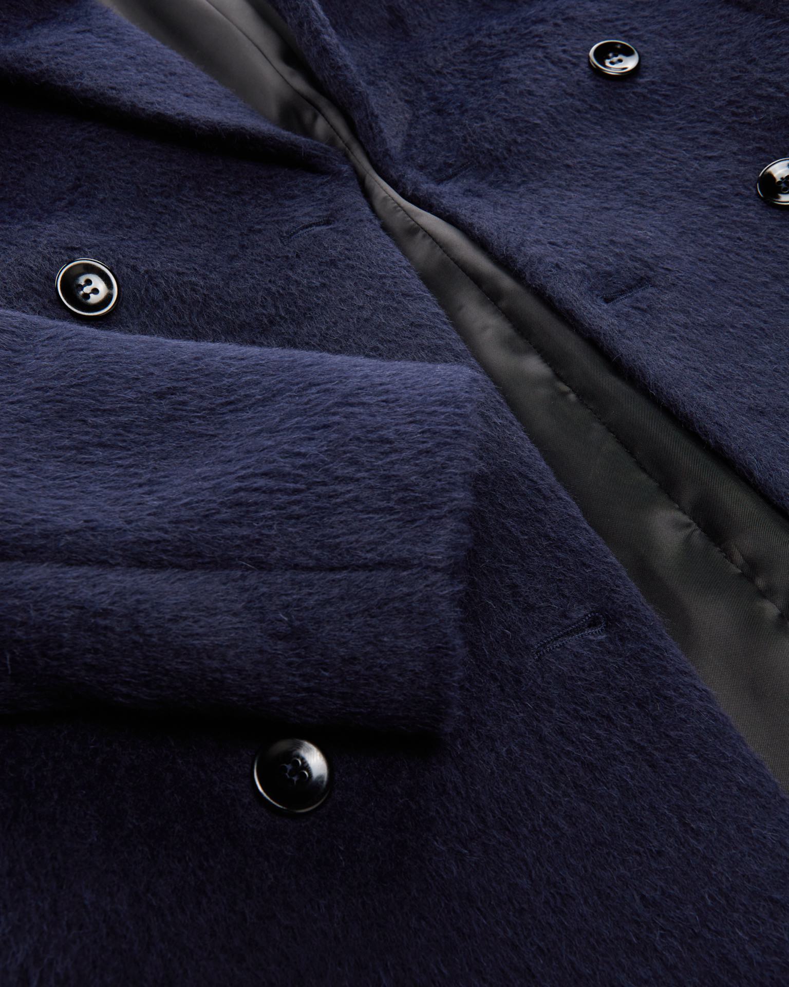 Hairy Wool Coat "Humphrey" - Navy