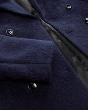 Hairy Wool Coat "Humphrey" - Navy