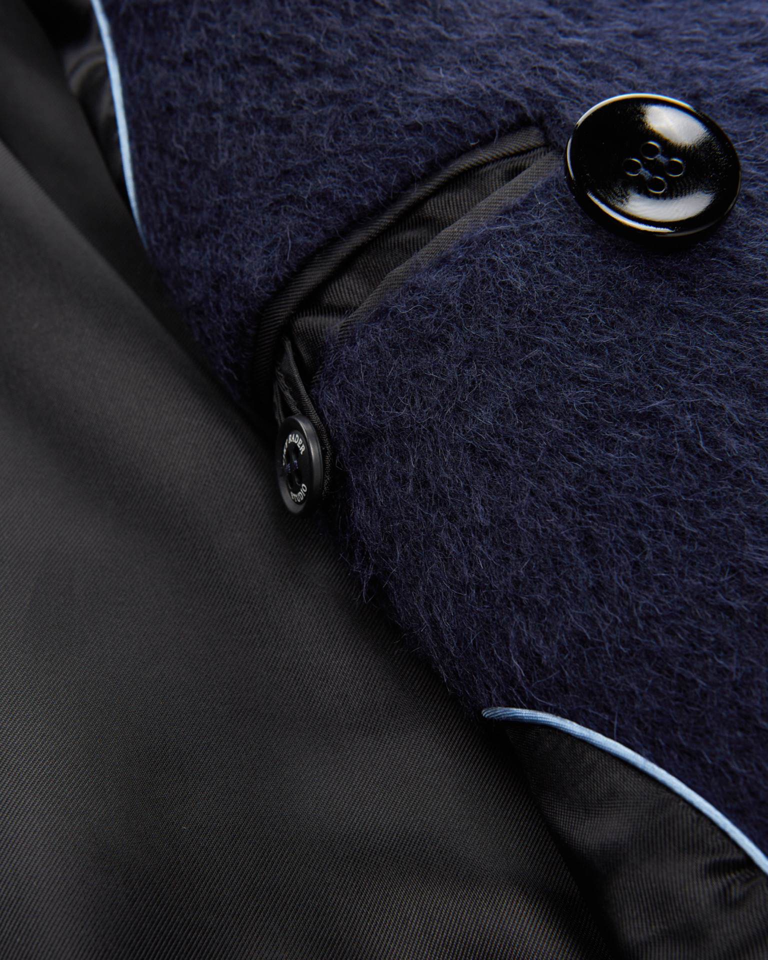 Hairy Wool Coat "Humphrey" - Navy