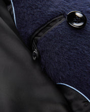 Hairy Wool Coat "Humphrey" - Navy