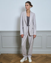 Wool twill blazer “Marlene” - Stone