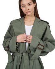 Oversized trench coat "Kate" - Sage