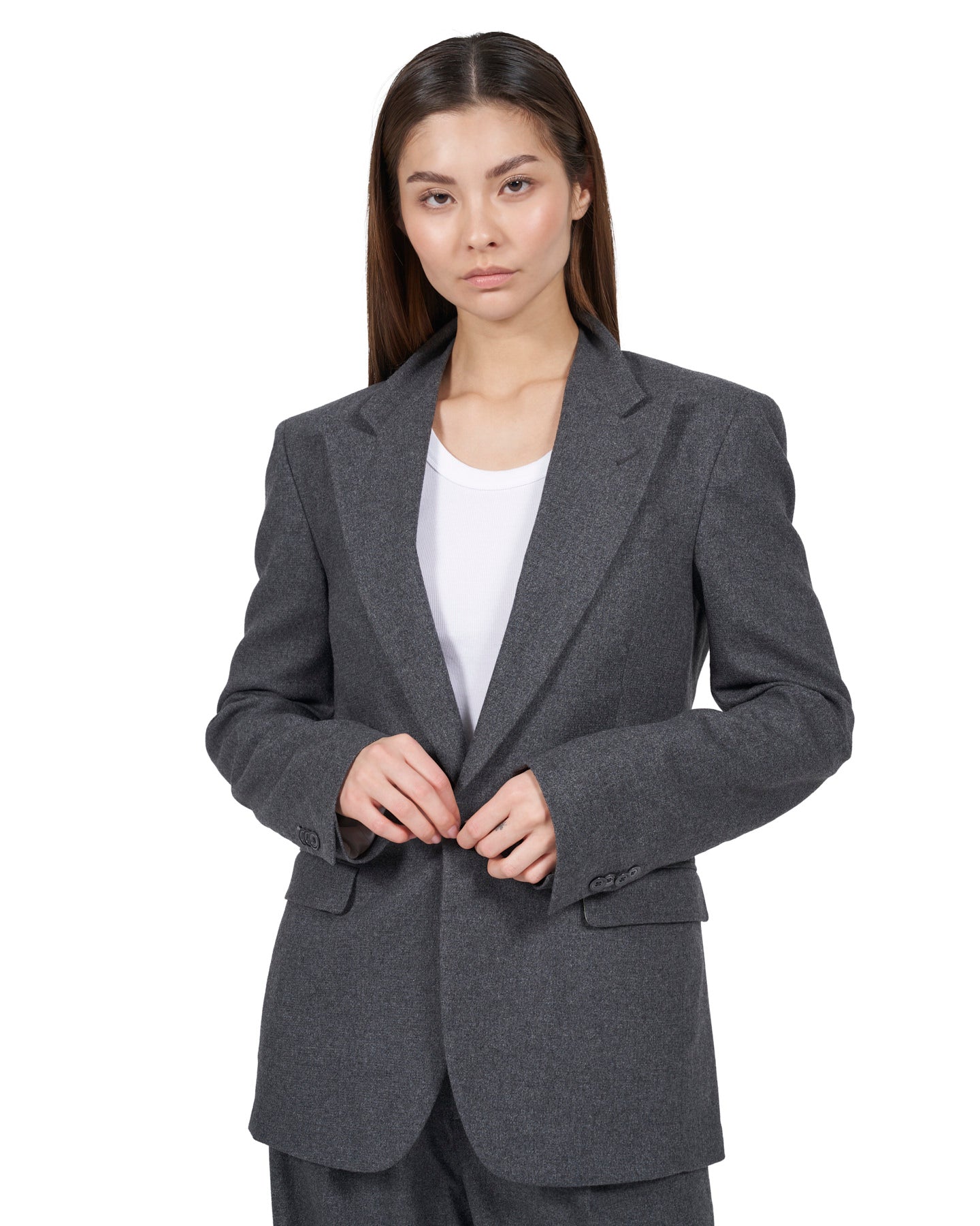 Virgin Wool Blazer "Diana" - Anthracite