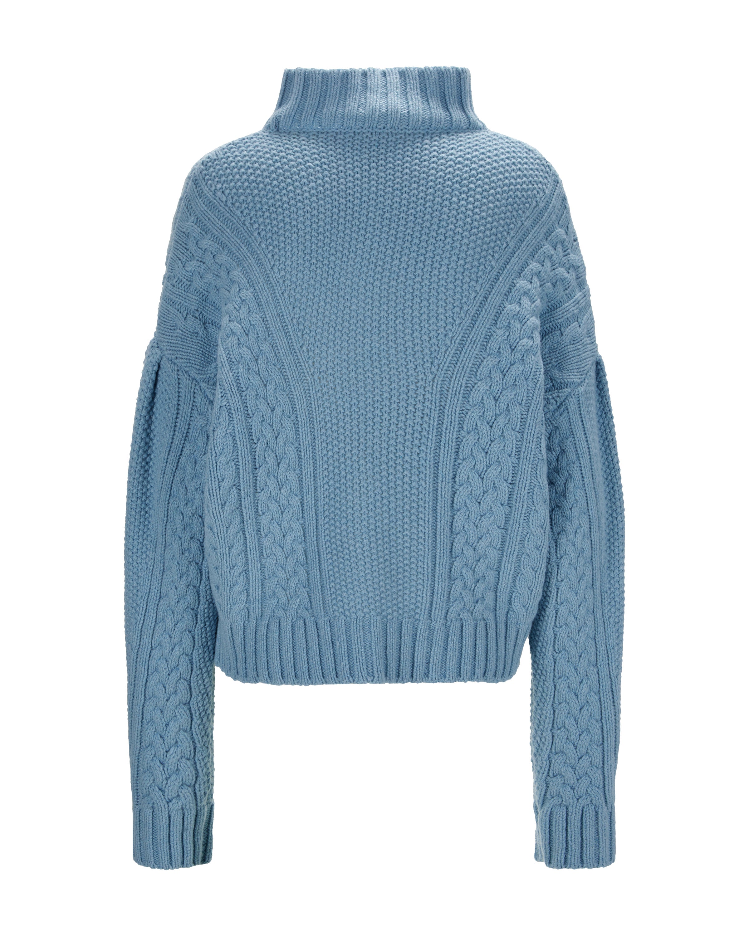 Cable Knit Cashmere Sweater "Karen" - Blue