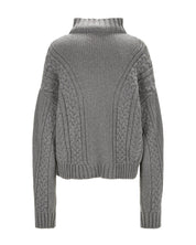 Cable Knit Cashmere Sweater "Karen" - Gray Melange