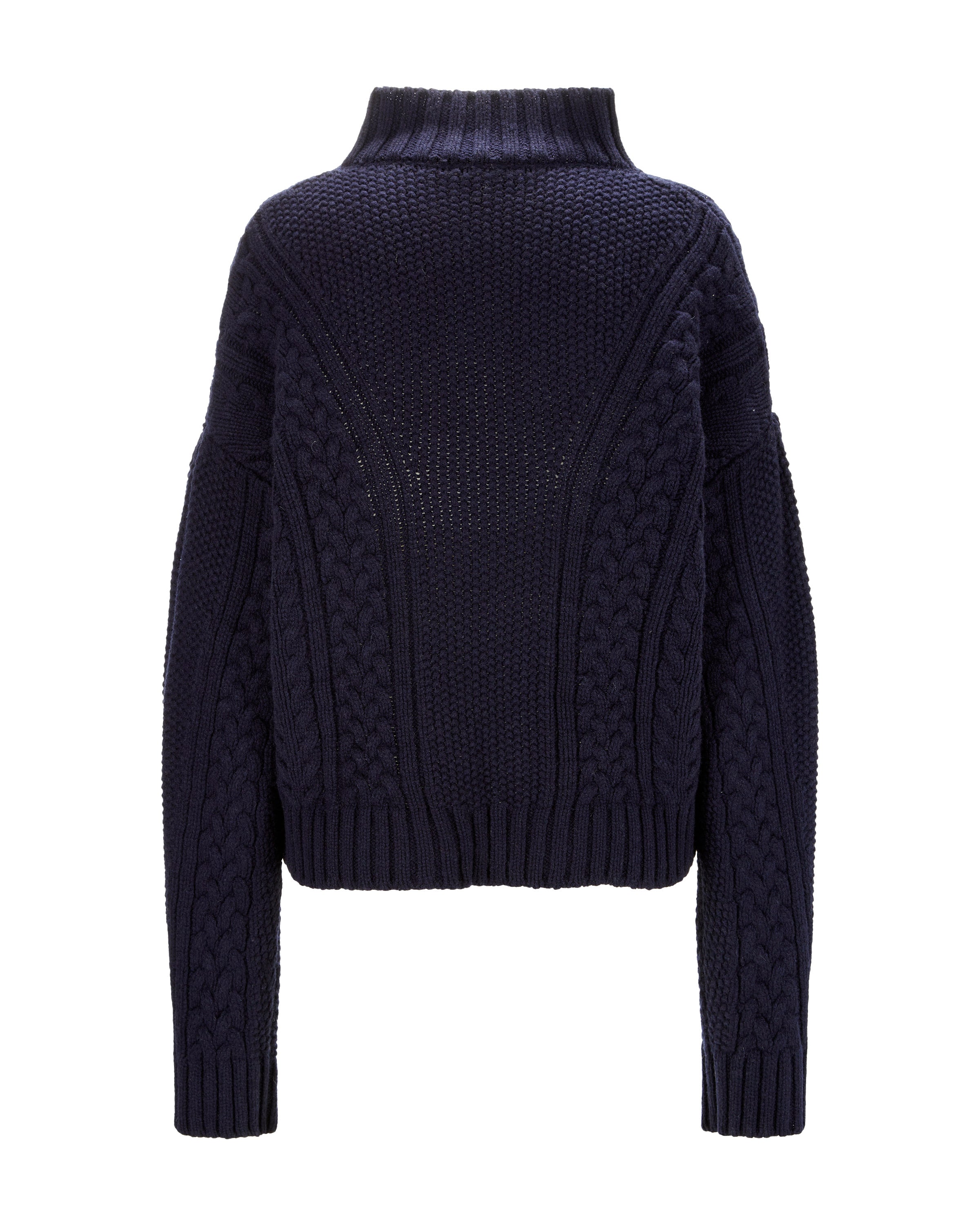 Cable Knit Cashmere Sweater "Karen" - Navy