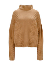 Cable Knit Cashmere Sweater "Karen" - Nougat