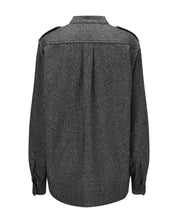 Virgin Wool Blouse "Elle" - Herringbone Black & White