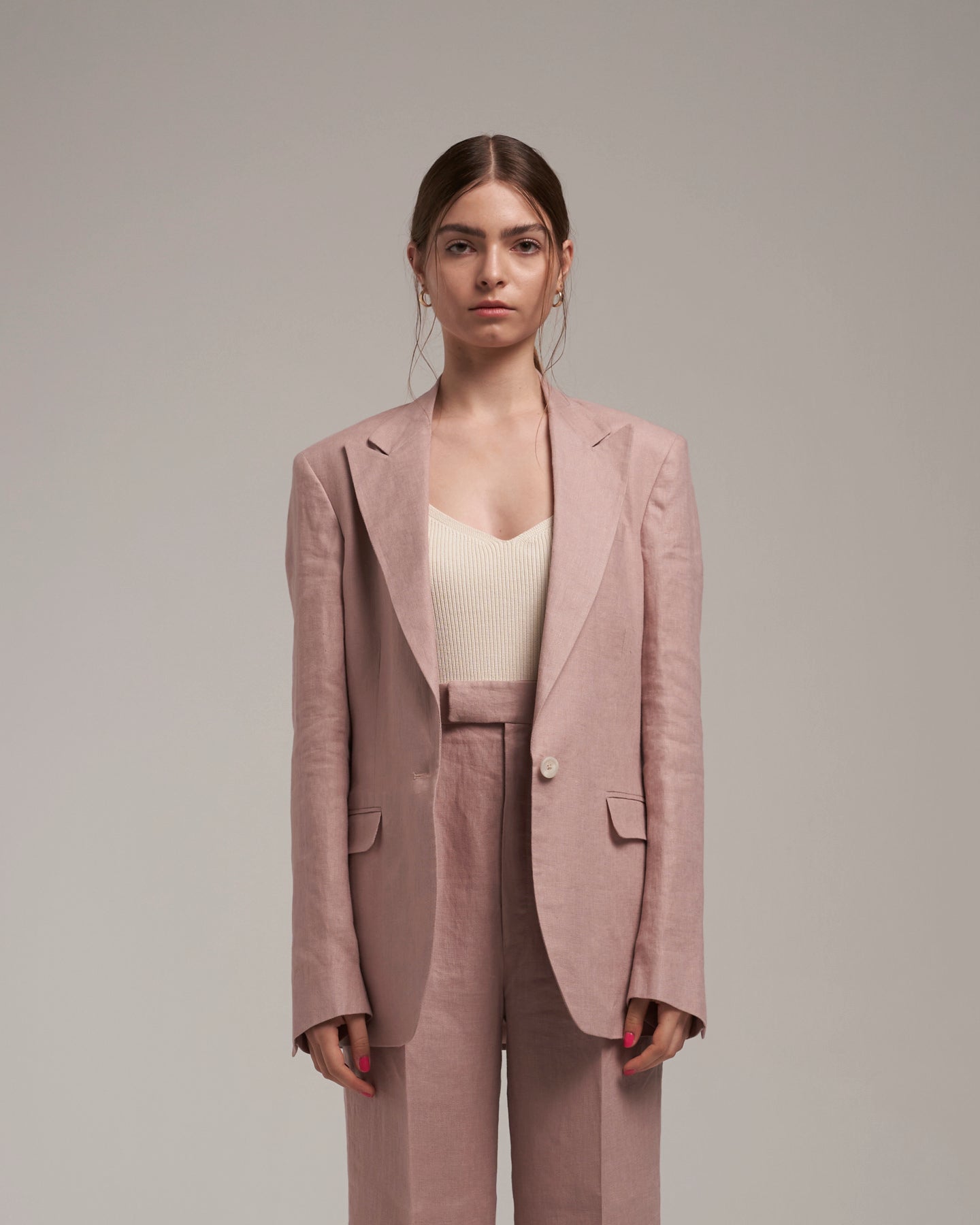 Linen Blazer "Marlene" - Dusty Pink