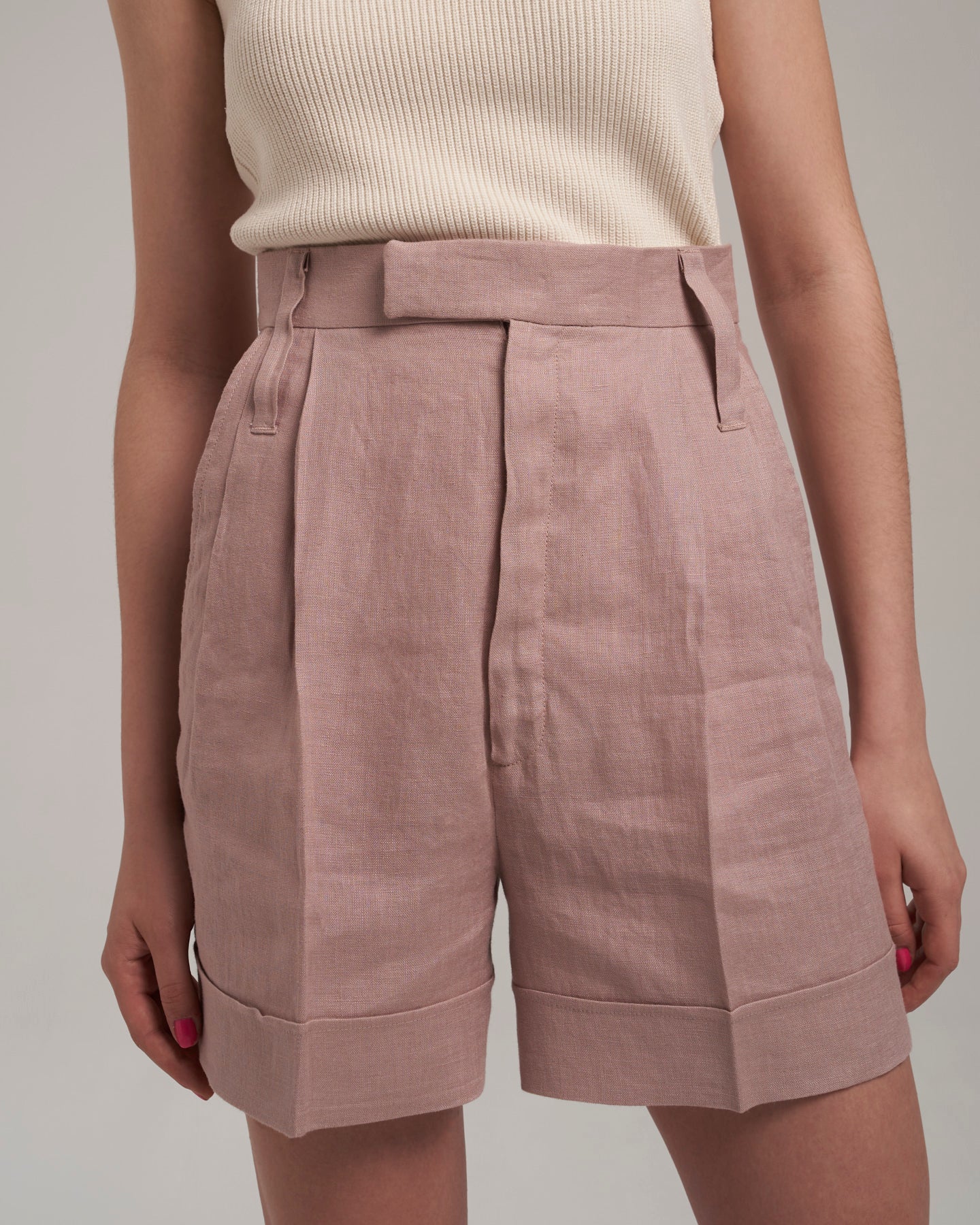 Linen Shorts "Marlene" - Dusty Pink