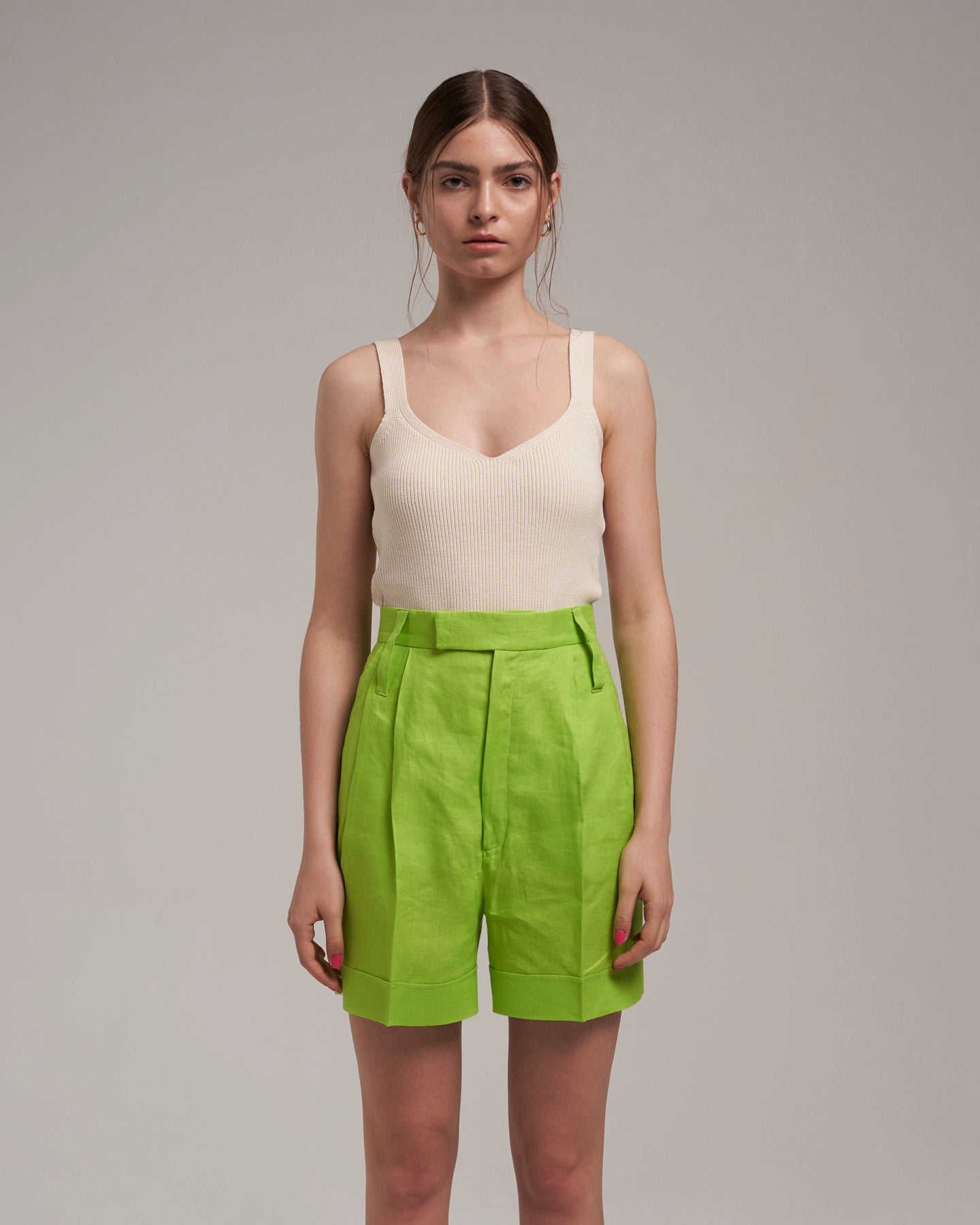 Linen Shorts "Marlene" - Lime