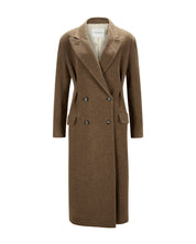 Virgin Wool Coat "Cindy" - Brown Structure