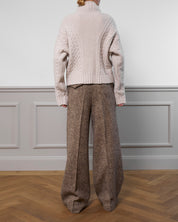 Cable Knit Cashmere Sweater "Karen" - Offwhite