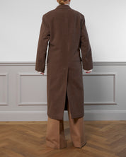 Virgin Wool Coat "Cindy" - Brown Structure