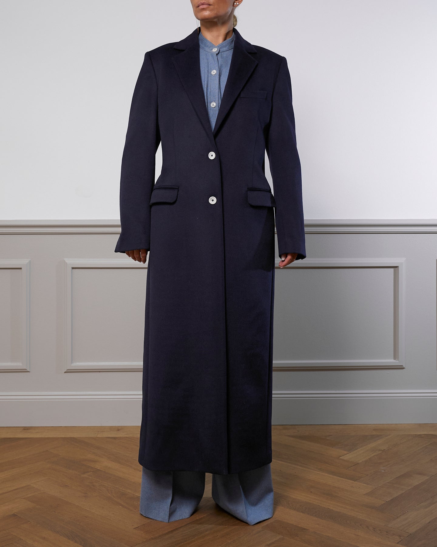 Virgin Wool Coat "Julia" - Navy