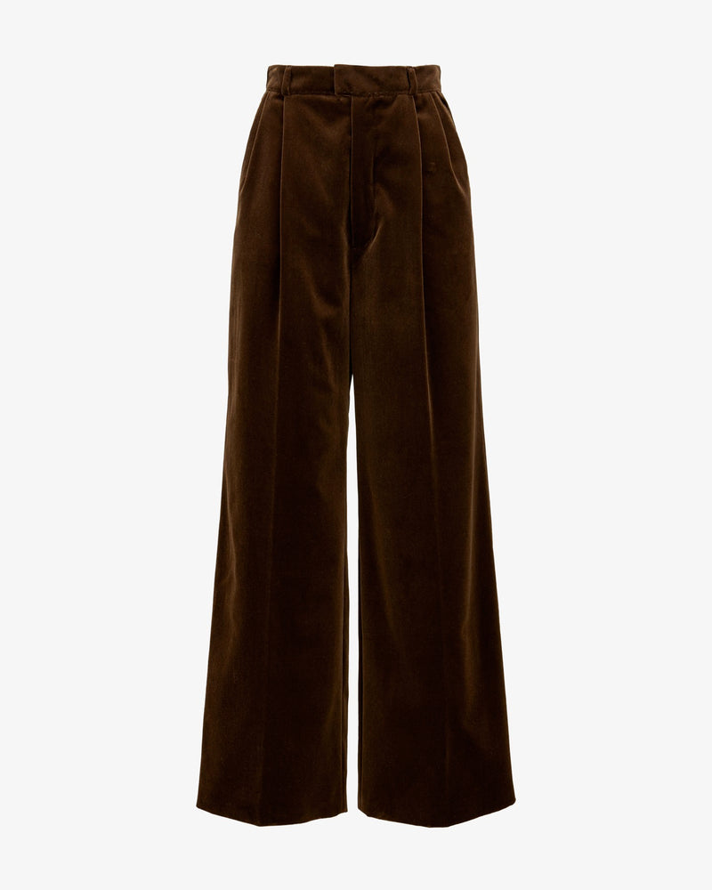 70s Velvet Pants "Marlene" - Chocolate