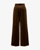 70s Velvet Pants "Marlene" - Chocolate