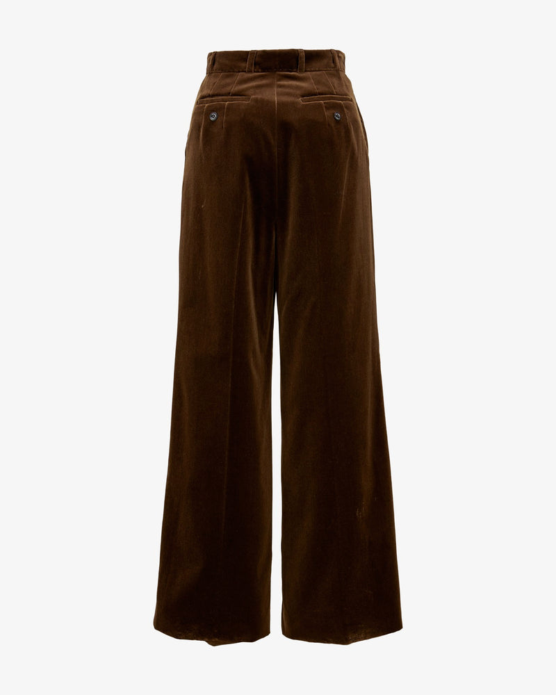 70s Velvet Pants "Marlene" - Chocolate