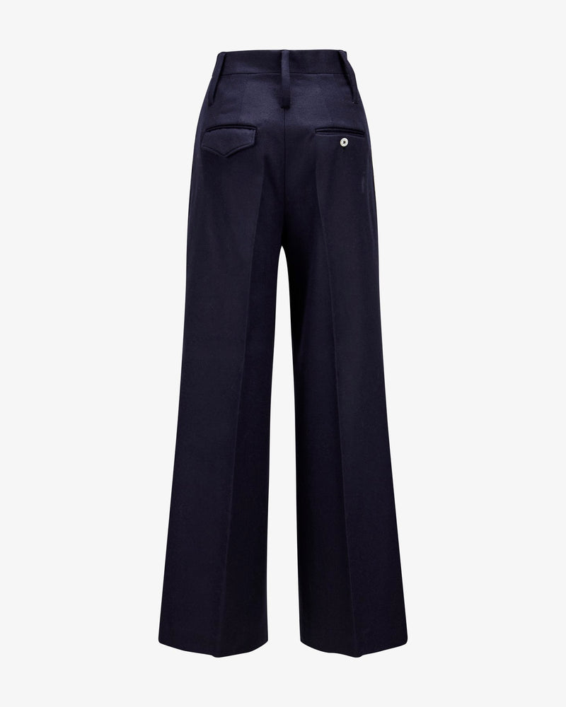 Virgin Wool Pants "Marlene" - Navy