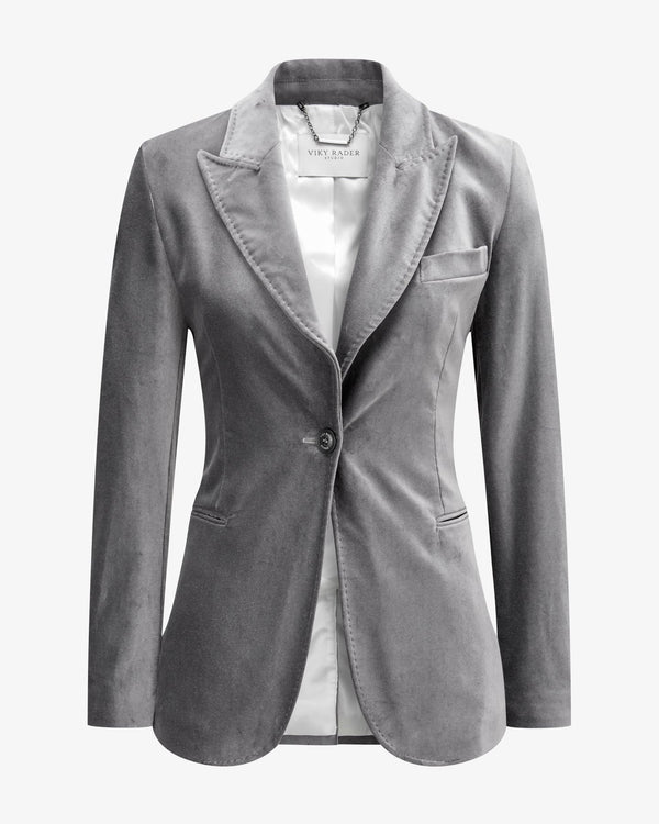 Velvet Blazer "Naomi" - Silver Grey