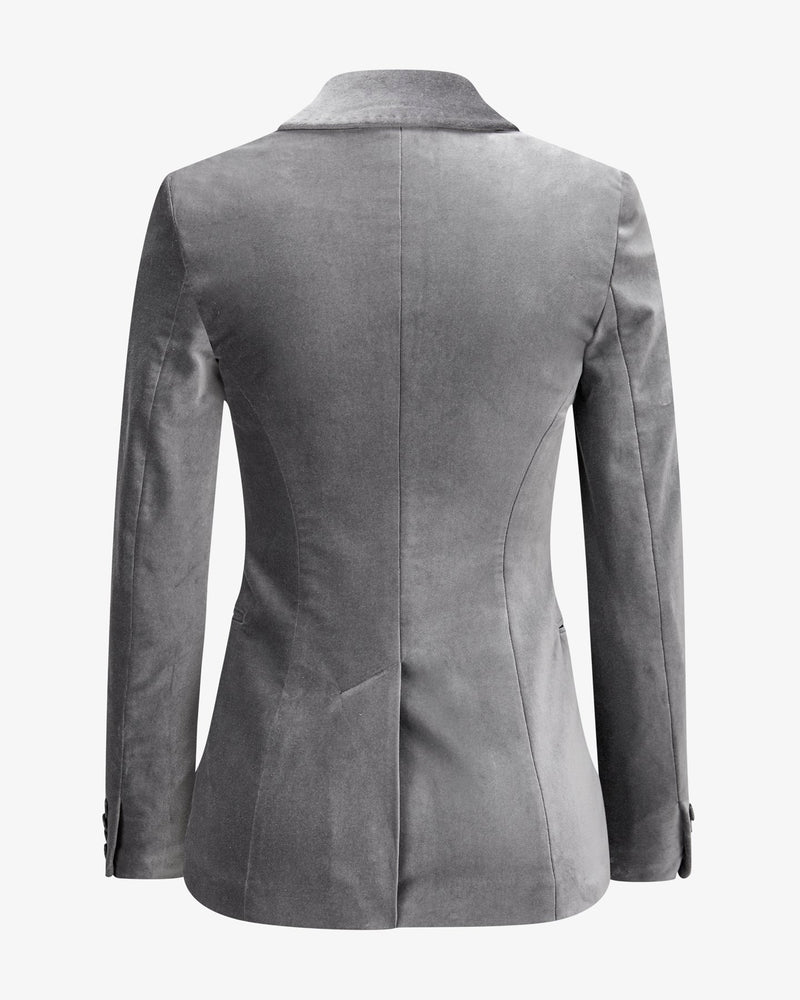 Velvet Blazer "Naomi" - Silver Grey