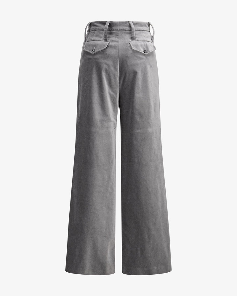Velvet Pants "Marlene" - Silver Grey