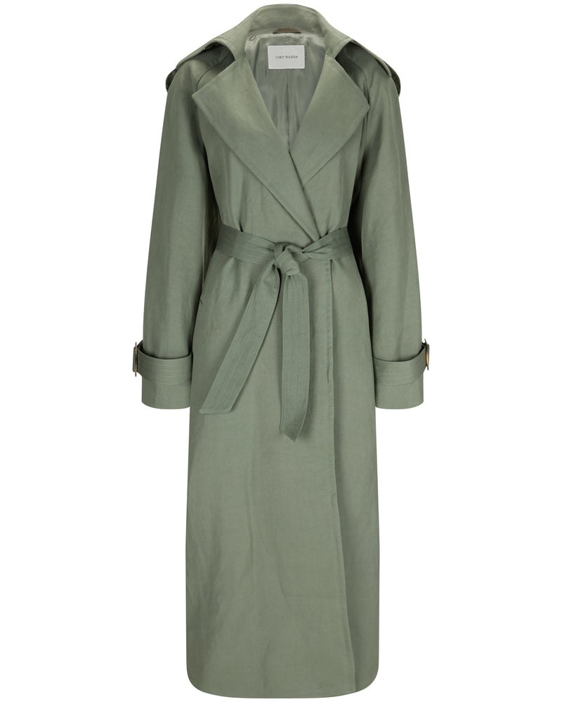 Sage green on sale trench coat