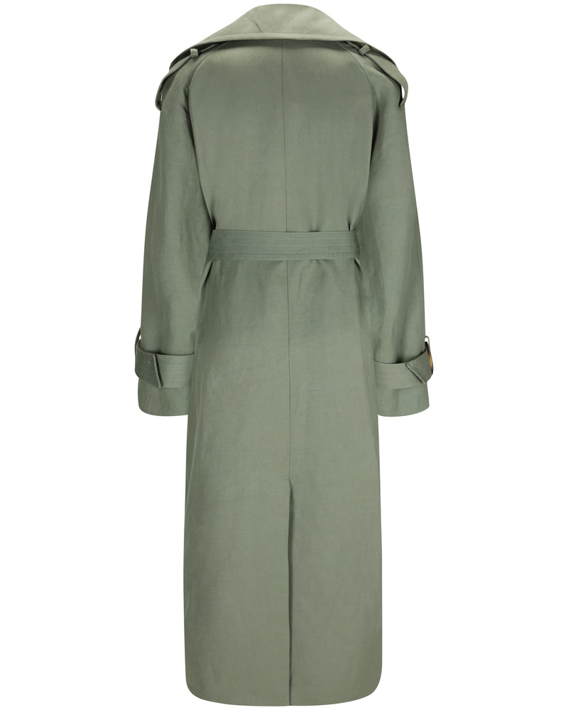 <transcy>Oversize trench coat "Kate" - Sage</transcy>
