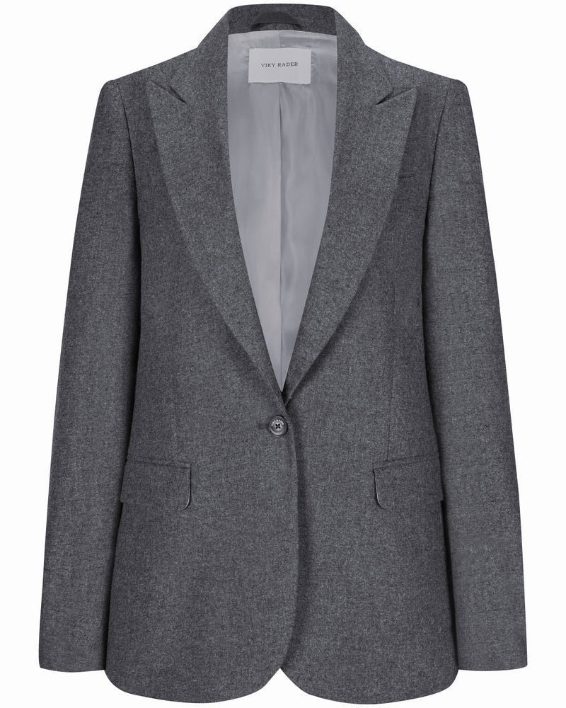 <transcy>Virgin Wool Blazer "Diana" - Anthracite</transcy>