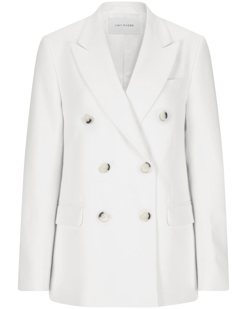 <transcy>Double-breasted cashmere blazer "Grace" - White</transcy>