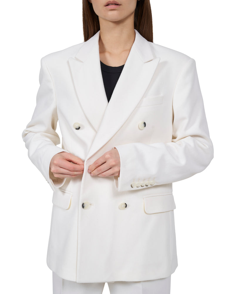<transcy>Double-breasted cashmere blazer "Grace" - White</transcy>