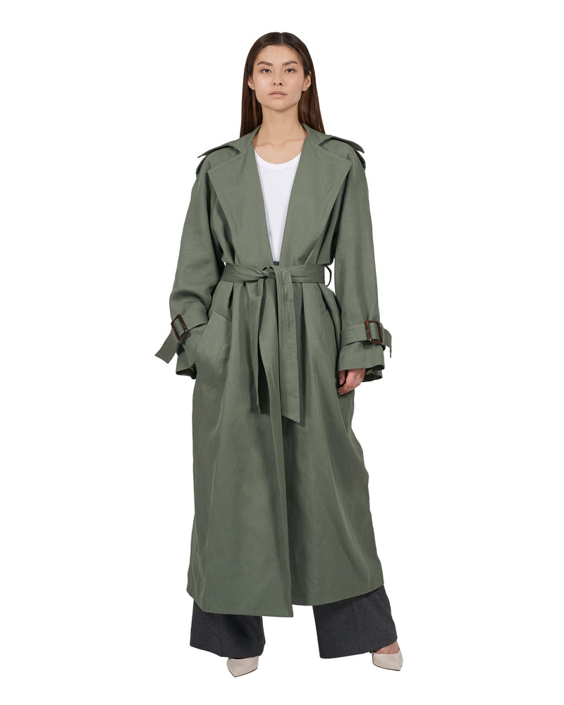<transcy>Oversize trench coat "Kate" - Sage</transcy>