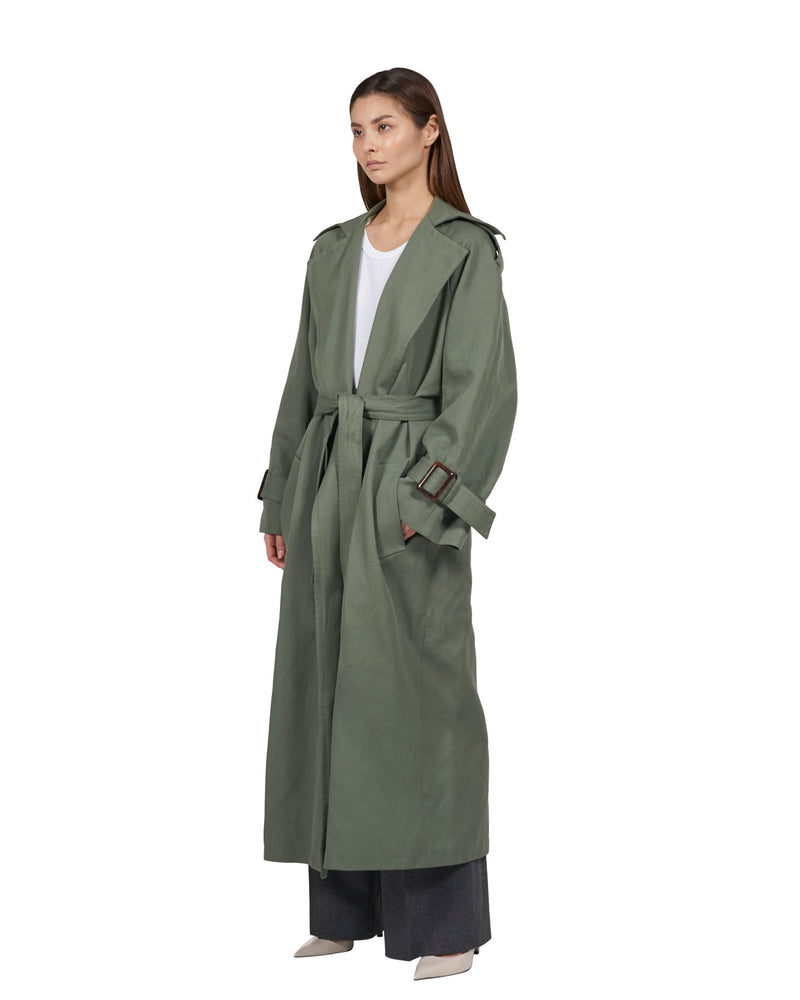 <transcy>Oversize trench coat "Kate" - Sage</transcy>