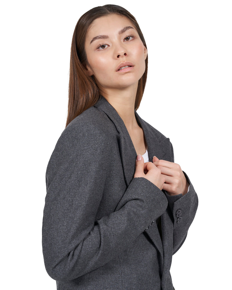 <transcy>Virgin Wool Blazer "Diana" - Anthracite</transcy>