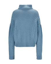 Cable Knit Cashmere Sweater "Karen" - Blue