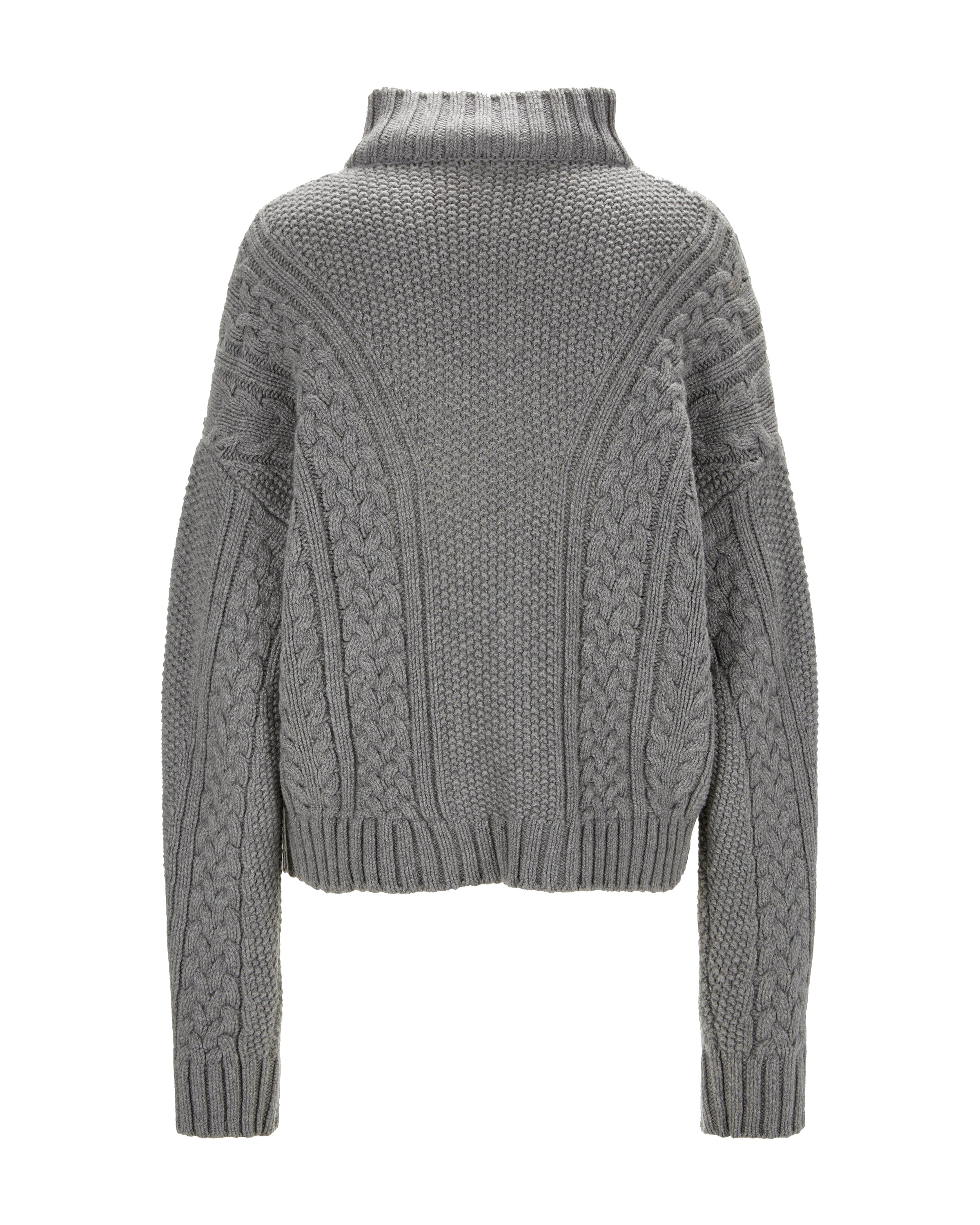 Cable Knit Cashmere Sweater Karen Gray Melange