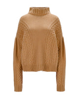 Cable Knit Cashmere Sweater "Karen" - Nougat