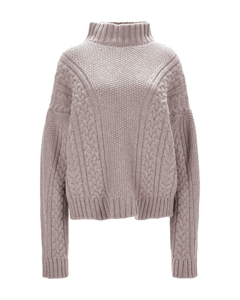 Cable Knit Cashmere Sweater "Karen" - Offwhite