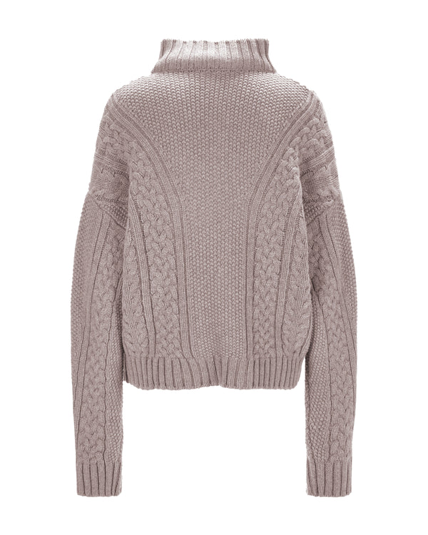 Cable Knit Cashmere Sweater "Karen" - Offwhite